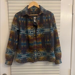 Pendleton jacquard Jacket - Blue, Brown, Yellow Size small nwt